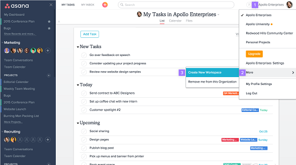 Phần mềm quản lý thời gian Asana